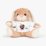 Cadou pentru iubit, iepuraș de pluș personalizat cu nume și poză - Te iubesc
