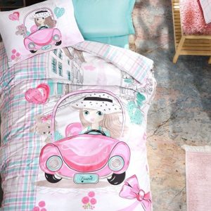 Lenjerie de pat pentru 1 persoana, 3 piese, Cotton box, din bumbac 100%