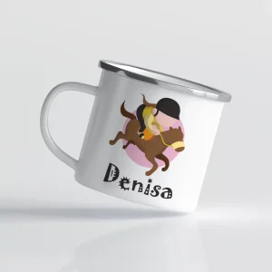 cană metalică emailată