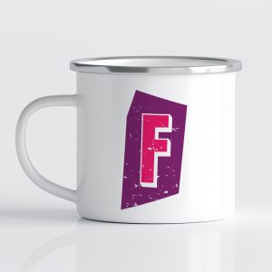 cana personalizata cu nume si initiala F