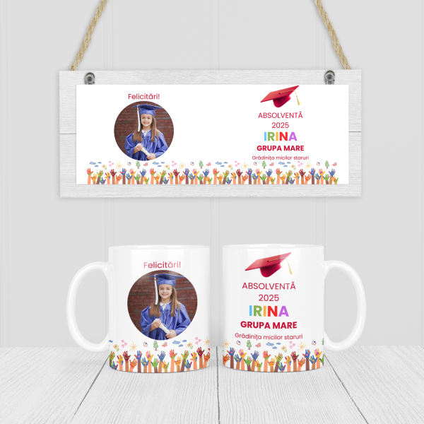 Cadou absolvire grădiniță, fată - cană personalizată