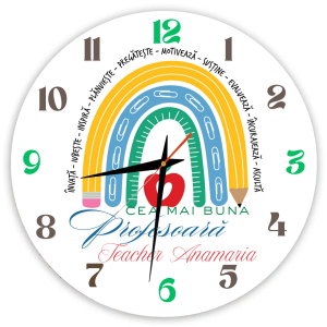 Cadou pentru profesoară - ceas rotund personalizat