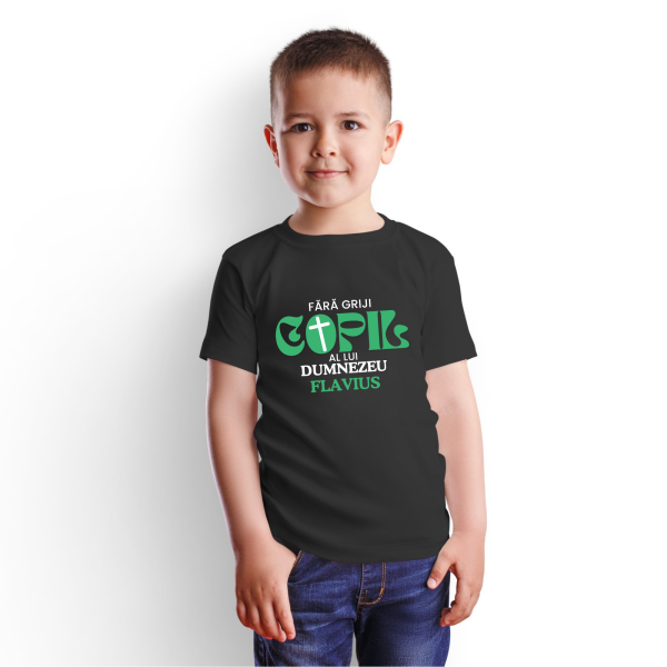Tricou creștin personalizat pentru copii, băieți – Fără griji