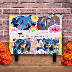 Cadou absolvire gradinita fete - placa de ardezie personalizata