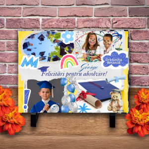 Cadou absolvire gradinita baieti - placa de ardezie personalizata