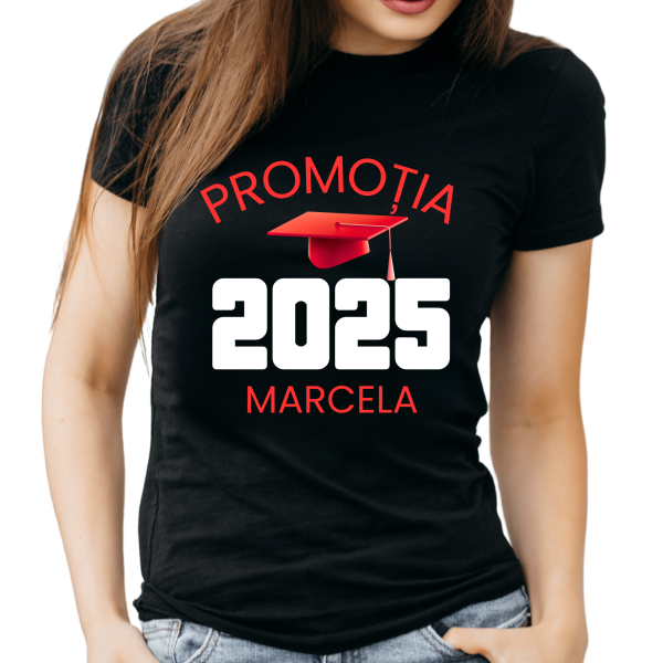 Cadou absolvire pentru fete, tricou personalizat cu nume si an - Promotia