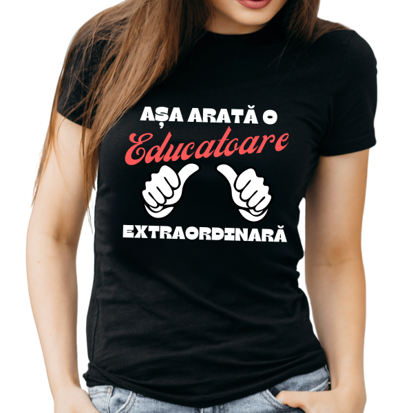 Cadou pentru educatoare, tricou cu mesaj emoționant