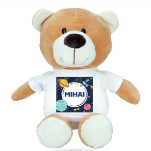 Cadou pentru fiul meu, ursuleț de pluș personalizat cu nume copii - Planete