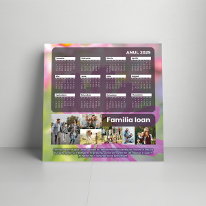 Tablou patrat colaj de familie - cadou personalizat cu calendar
