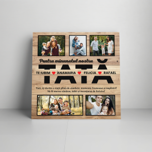 Tablou patrat colaj de familie pentru tata - cadou personalizat