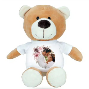 Cadou pentru cuplu, ursulet de plus personalizat cu poza
