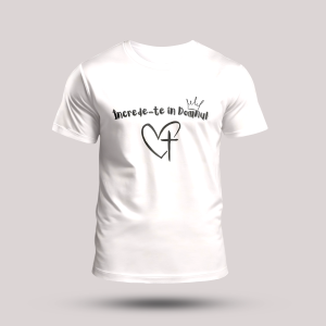 Tricou alb cu mesaj crestin - Increde-te in Domnul