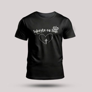 Tricou crestin, negru - Iubeste ca Isus