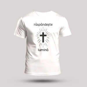 Tricou alb crestin - Raspandeste lumina