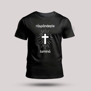 Tricou negru crestin - Raspandeste lumina