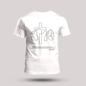 Tricou alb crestin - John 3:16