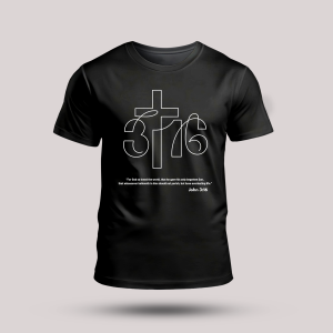 Tricou negru crestin - John 3:16